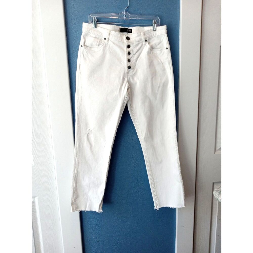 Kut From The Kloth Size 10 REESE High Waist Ankle Straight Leg Button Fly